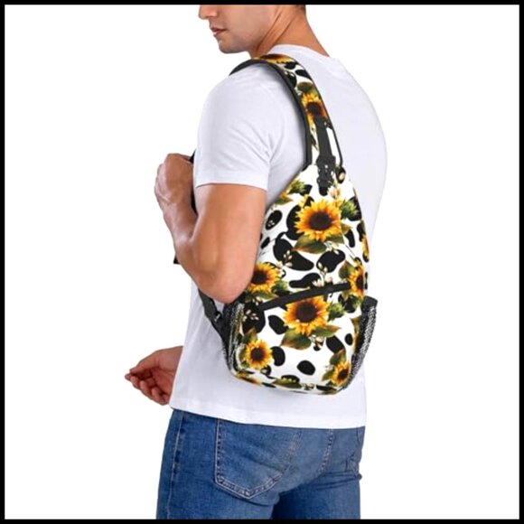 Polyester Crossbody Sling Backpack with Multiple Pockets, Adjustable Strap, main image 5